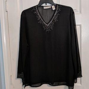 Sheer black top swimsuit cover up Plus Size 2X